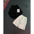 Cepli Unisex Şortlu Takım - Siyah/beyaz