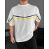Çizgili Unisex Oversize Tshirt - Beyaz