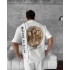 Sırt Desenli Unisex Oversize Tshirt - Beyaz