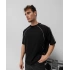 Tek Çizgili Unisex Oversize Tshirt - Siyah