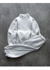 Biyeli Unisex Şardonlu Eşofman Takımı Beyaz