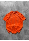 Taşlı Oversize Unisex Tshirt Turuncu