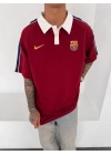 Fcb Polo Yaka Unisex Tshirt Kırmızı