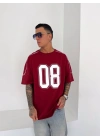 08 Oversize Unisex Tshirt Kırmızı