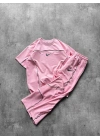 Reflektör Detay Unisex Eşofman Takım pembe