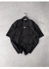 Basic Yıkamalı NK Oversize Tshirt Siyah