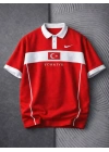 Unisex Polo Yaka TRK Tshirt Kırmızı