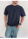 Basic Yıkamalı Oversize Tshirt Gri