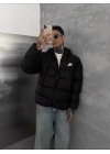 KAPÜŞONLU PUFFER ŞİŞME MONT SİYAH