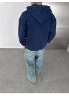 BASİC OVERSİZE ŞARDONLU HIRKA LACİVERT