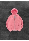 BASİC OVERSİZE ŞARDONLU HIRKA PEMBE