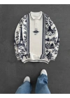 PRS ŞARDONLU SWEATSHİRT BEYAZ