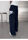 BASKI DETAY BAGGY OVERSİZE EŞOFMAN LACİVERT