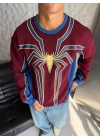 SPİDER OVERSİZE SWEATSHİRT BORDO