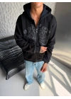 SPİDER ŞARDONLU HIRKA SİYAH