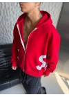 SUPREME ŞARDONLU HIRKA KIRMIZI