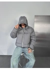 BİYELİ KAPÜŞONLU MONT GRİ
