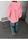 BASİC NAKIŞ DETAY ŞARDONLU HIRKA PEMBE