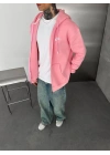 BASİC NAKIŞ DETAY ŞARDONLU HIRKA PEMBE