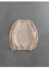 SWD YIKAMALI ŞARDONLU SWEATSHİRT BEJ