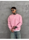SWD YIKAMALI ŞARDONLU SWEATSHİRT PEMBE