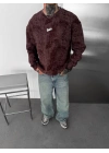 SWD YIKAMALI ŞARDONLU SWEATSHİRT KAHVERENGİ