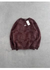 SWD YIKAMALI ŞARDONLU SWEATSHİRT KAHVERENGİ
