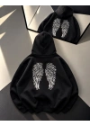 ANGEL ŞARDONLU SWEATSHİRT SİYAH