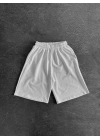 Basic Oversize Şort - Beyaz