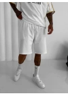 Basic Oversize Şort - Beyaz