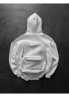 Çanta Detay Şardonlu Sweatshirt  Beyaz