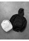 Çanta Detay Şardonlu Sweatshirt  Siyah
