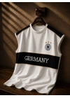 Germany Sıfır Kol Tshirt Beyaz