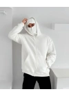 Kar Maske Unisex Hırka Beyaz