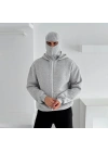 Kar Maske Unisex Hırka Gri