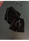 Kol Biyeli Unisex Şortlu Takım -Siyah