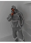 Reflektör Detay Unisex Eşofman Takımı Gri