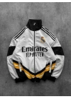 Rm Unisex Bomber Ceket Beyaz