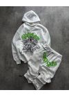 Spider Şardonlu Unisex Eşofman Takımı - Beyaz