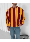 Taraftar Ribanalı Unisex Bisiklet Yaka Sweatshirt Galatasaray