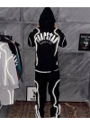Trap Reflektör Detay Unisex Eşofman Takım Siyah