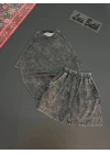Yıkamalı Unisex Şortlu Takım - Siyah