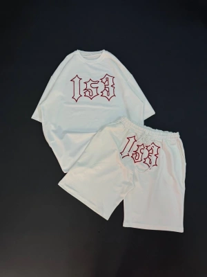 153 Unisex Oversize Şortlu Takım - Beyaz