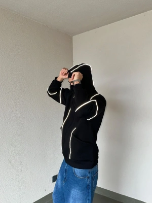 Reflektör Detay Unısex Hırka Siyah