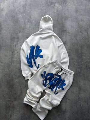 Baskı Detay Şardonlu Unisex Eşofman Takım Beyaz