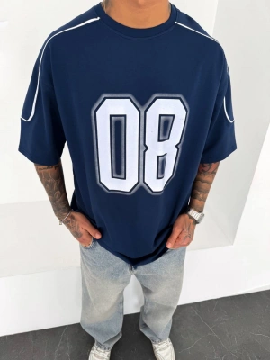 08 Oversize Unisex Tshirt Lacivert