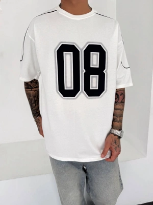 08 Oversize Unisex Tshirt Beyaz