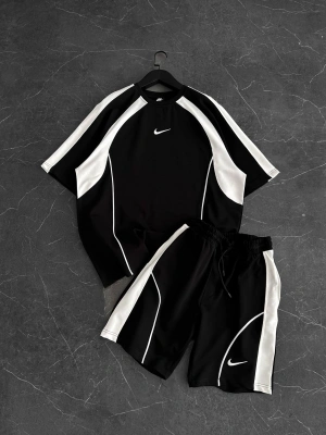 Oversize Nk Şortlu Takım Siyah