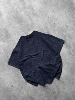 Basic Yıkamalı Oversize Tshirt Gri
