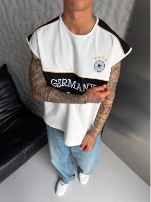 Germany Sıfır Kol Tshirt Beyaz